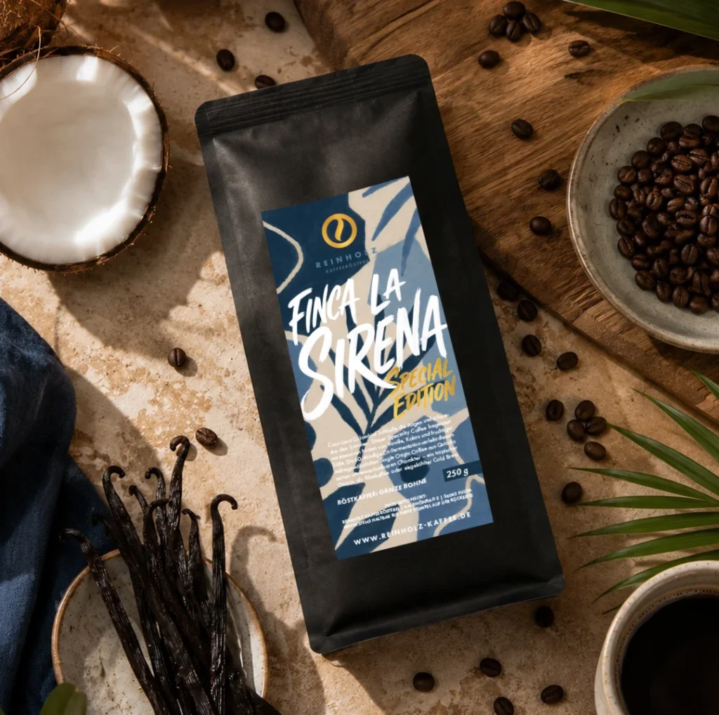 Finca La Sirena Special Edition von Reinholz mit Kokosnuss, Vanilleschoten und Kaffeebohnen